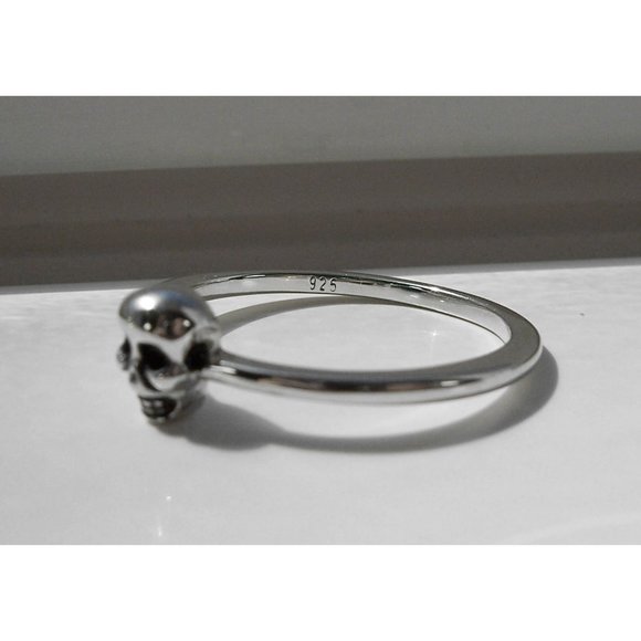 925 STERLING SILVER Dainty Phantom Skull Ring Goth Punk - Picture 9 of 14